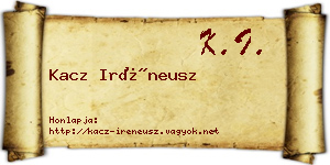 Kacz Iréneusz névjegykártya
